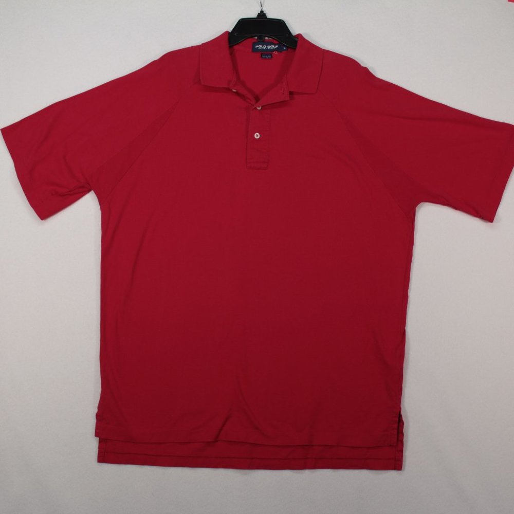 Polo Golf Ralph Lauren Polo Men's Large Red Short Sleeve Solid Cotton